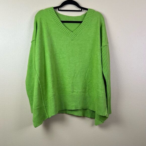 Sweater Oversized Pullover Green Lime Size S - Picture 3 of 6